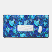 TINTEN BLAUW GLAS IN LOOD KIJKEN HARTEN BUREAUMAT (Keyboard & Muis)