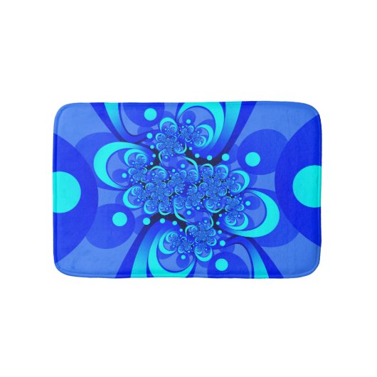 Tinten blauw moderne abstracte fractale kunst badmat (Voorkant)