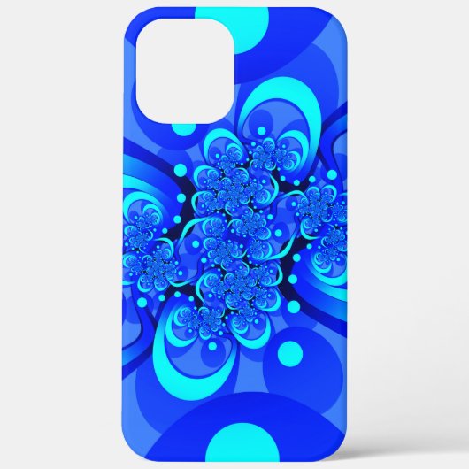 Tinten blauw moderne abstracte fractale kunst Case-Mate iPhone case (Achterkant)