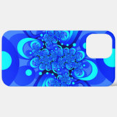 Tinten blauw moderne abstracte fractale kunst Case-Mate iPhone case (Achterkant (horizontaal))
