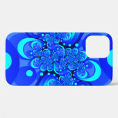 Tinten blauw moderne abstracte fractale kunst Case-Mate iPhone case (Achterkant (horizontaal))