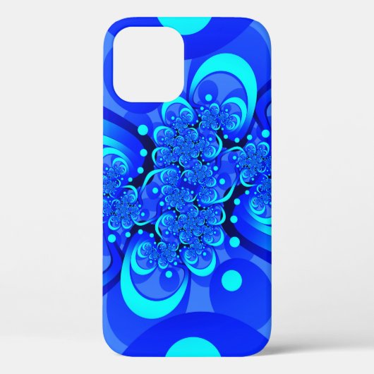 Tinten blauw moderne abstracte fractale kunst Case-Mate iPhone case (Achterkant)
