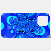 Tinten blauw moderne abstracte fractale kunst Case-Mate iPhone case (Achterkant (horizontaal))