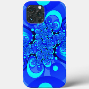 Tinten blauw moderne abstracte fractale kunst Case-Mate iPhone case