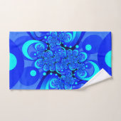 Tinten blauw moderne abstracte fractale kunst handdoek (Handdoek)