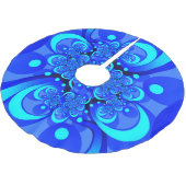 Tinten blauw moderne abstracte fractale kunst kerstboom rok (Gekanteld)