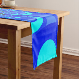Tinten blauw moderne abstracte fractale kunst korte tafelloper
