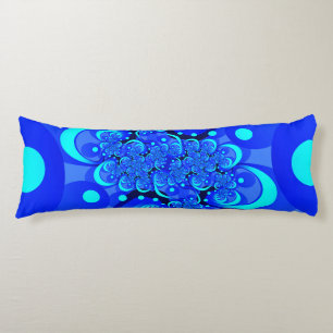 Tinten blauw moderne abstracte fractale kunst lichaamskussen