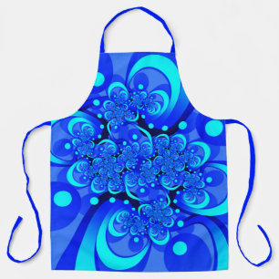 Tinten blauw moderne abstracte fractale kunst schort