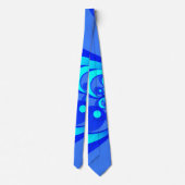 Tinten blauw moderne abstracte fractale kunst stropdas (Achterkant)
