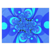Tinten blauw moderne abstracte fractale kunst tafelkleed (Voorkant (Horizontaal))