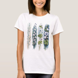 TINTEN BLAUWE PAPAVER ANEMONE BLOEMEN T-SHIRT