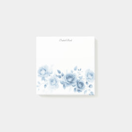 Tinten Blauwe Rozen Vintage Bloem Ontwerp Post-it® Notes