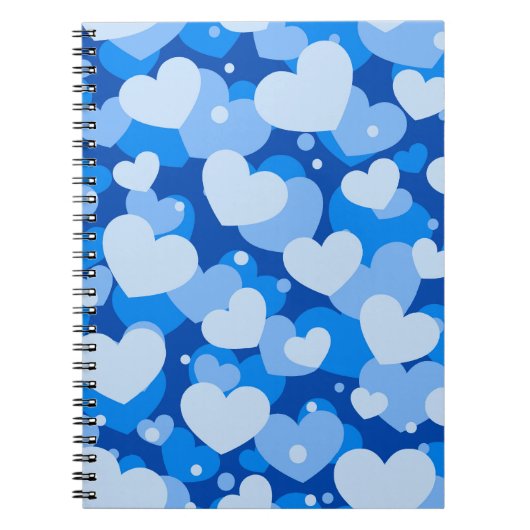 TINTEN BLAUWE WATERVERF LIEFDE HARTEN NOTITIEBOEK (Voorkant)