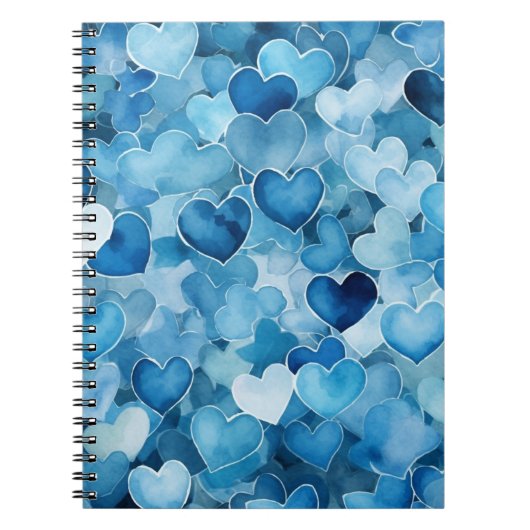 TINTEN BLAUWE WATERVERF VALENTIJN HARTEN NOTITIEBOEK (Voorkant)