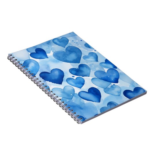 TINTEN BLAUWE WATERVERF VALENTIJN HARTEN NOTITIEBOEK (Rechterzijde)