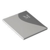 Tinten grijs met monogram notitieblok (Schuin)