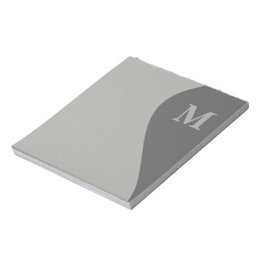 Tinten grijs met monogram notitieblok (Linkerzijde)
