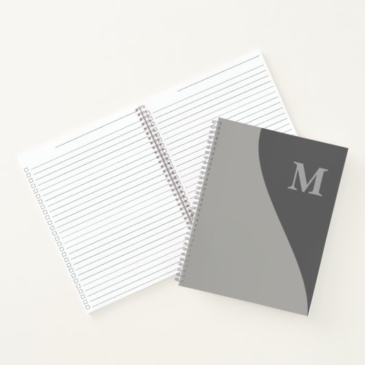 Tinten grijs met monogram notitieboek (Binnen)