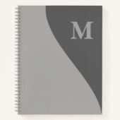 Tinten grijs met monogram notitieboek (Voorkant)
