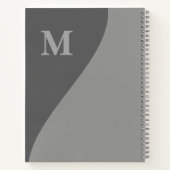 Tinten grijs met monogram notitieboek (Achterkant)