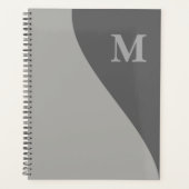 Tinten grijs met monogram planner (Voorkant)