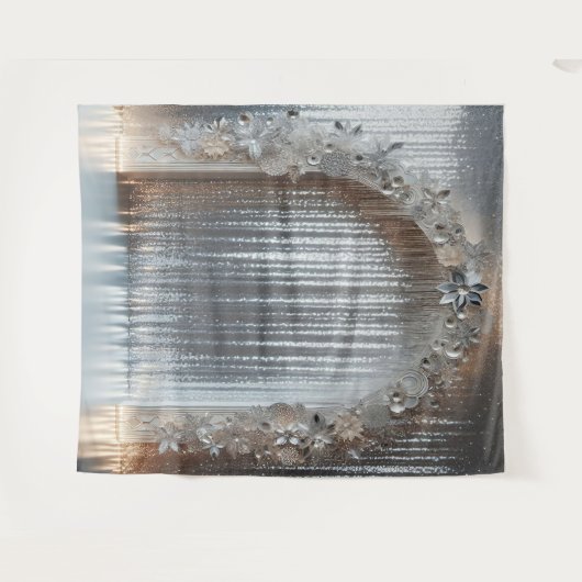  tinten grijs (niet metallic) Bloemenboog Wandkleed (Voorkant (horizontaal))