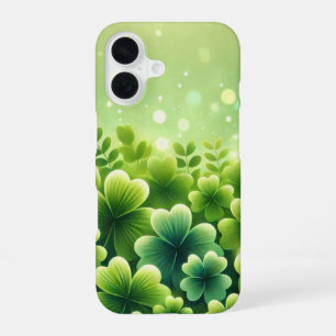 TINTEN GROEN IERSE KLAVER KLAVERBLADEN iPhone 16 HOESJE