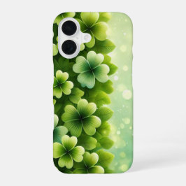 TINTEN GROEN IERSE KLAVER KLAVERBLADEN iPhone 16 HOESJE