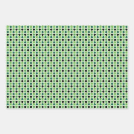 TINTEN GROEN MET WITTE IRSE KLAVERS INPAKPAPIER VEL