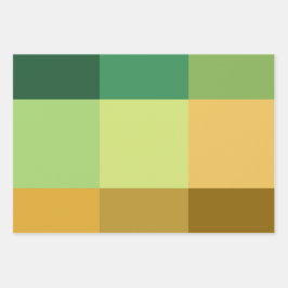 TINTEN GROEN ORANJE BRUIN GEOMETRISCHE PATRONEN INPAKPAPIER VEL
