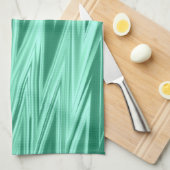 Tinten groen zigzagpatroon theedoek (Quarter Fold)