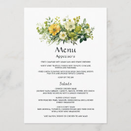 Tinten groene bloemen bruiloft menu