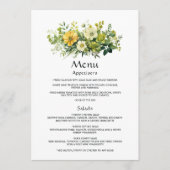 Tinten groene bloemen bruiloft menu (Voorkant)