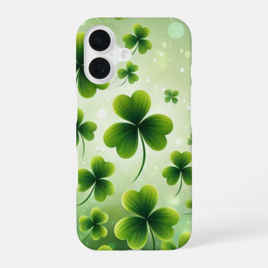 TINTEN GROENE IERSE KLAVER SHAMROCKS iPhone 16 HOESJE (Achterkant)