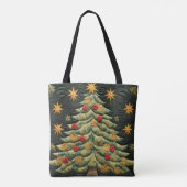 TINTEN GROENE QUILTED LOOK KERSTBOMEN TOTE BAG (Achterkant)