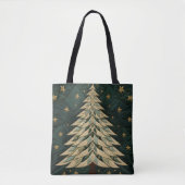 TINTEN GROENE QUILTED LOOK KERSTBOMEN TOTE BAG (Voorkant)