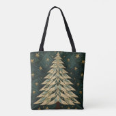 TINTEN GROENE QUILTED LOOK KERSTBOMEN TOTE BAG (Achterkant)