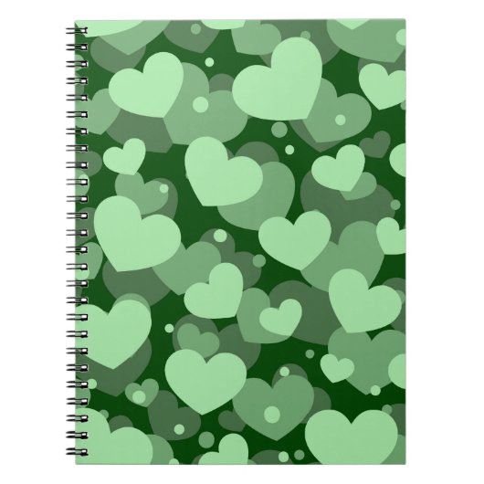 TINTEN GROENE WATERVERF LIEFDE HARTEN NOTITIEBOEK (Voorkant)
