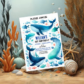 tinten koele vis zee blauwe walvishaai 1e Verjaard Kaart