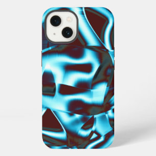 Tinten licht cyaan op abstracte linten tot donkerr iPhone 13 hoesje