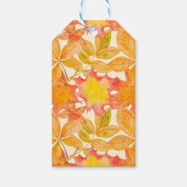 TINTEN ORANJE HERFSTBLADEREN CADEAULABEL