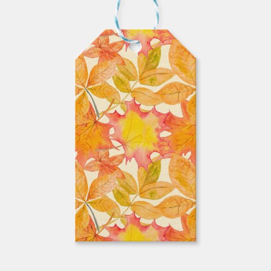 TINTEN ORANJE HERFSTBLADEREN CADEAULABEL (Voorkant)