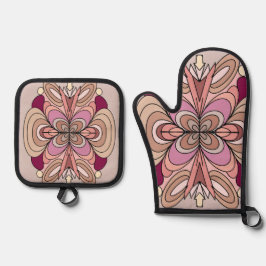  tinten Oven Mitt & Pot Holder Ovenwant & Pannenlap Set