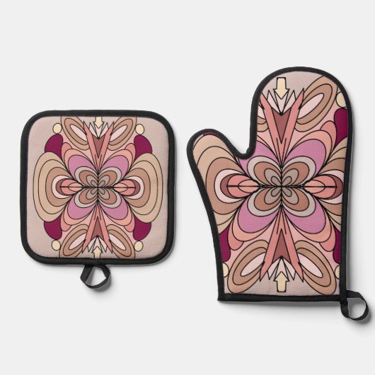 tinten Oven Mitt & Pot Holder Ovenwant & Pannenlap Set (Voorkant)