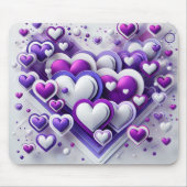TINTEN PAARS & WITTE VALENTIJN DAG HARTEN MUISMAT (Voorkant)