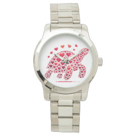 TINTEN RODE VALENTIJN HARTSCHILDPAD HORLOGE