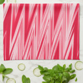 Tinten rood abstract zigzagpatroon theedoek (Gevouwen)