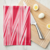 Tinten rood abstract zigzagpatroon theedoek (Quarter Fold)