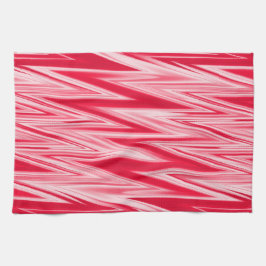 Tinten rood abstract zigzagpatroon theedoek